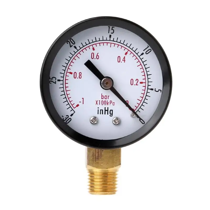 Dropship Compound Pressure Vacuum Gauge Glycerine Filled -1/10Bar & 30 1/4 BSP Bottom