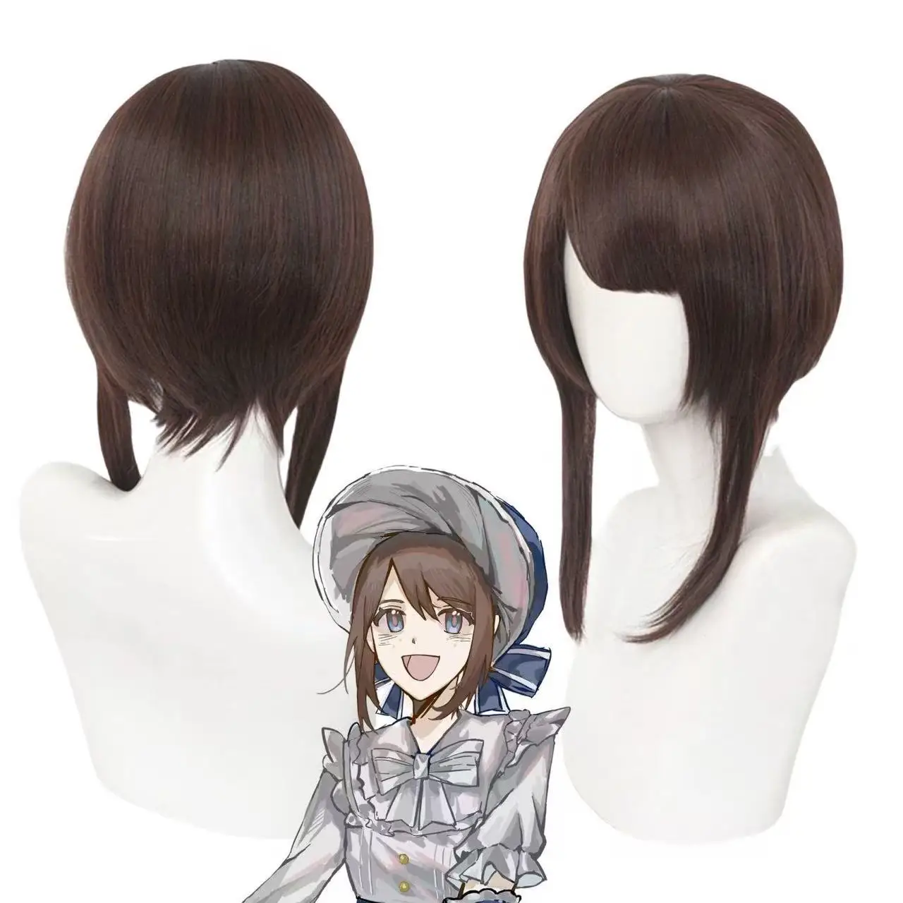 قطعة واحدة من الجانب البني الداكن طويل الموجة بوب الشخصية الخامسة لعبة البستاني Lan Gui Jingmeng شعر مستعار لتصفيف الأدوار #1