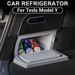 For Tesla Model Y Trunk Volt Refrigerator 12V Portable Car Fridge 15L Auto Refrigeration Compressors Outdoor Travel Camping