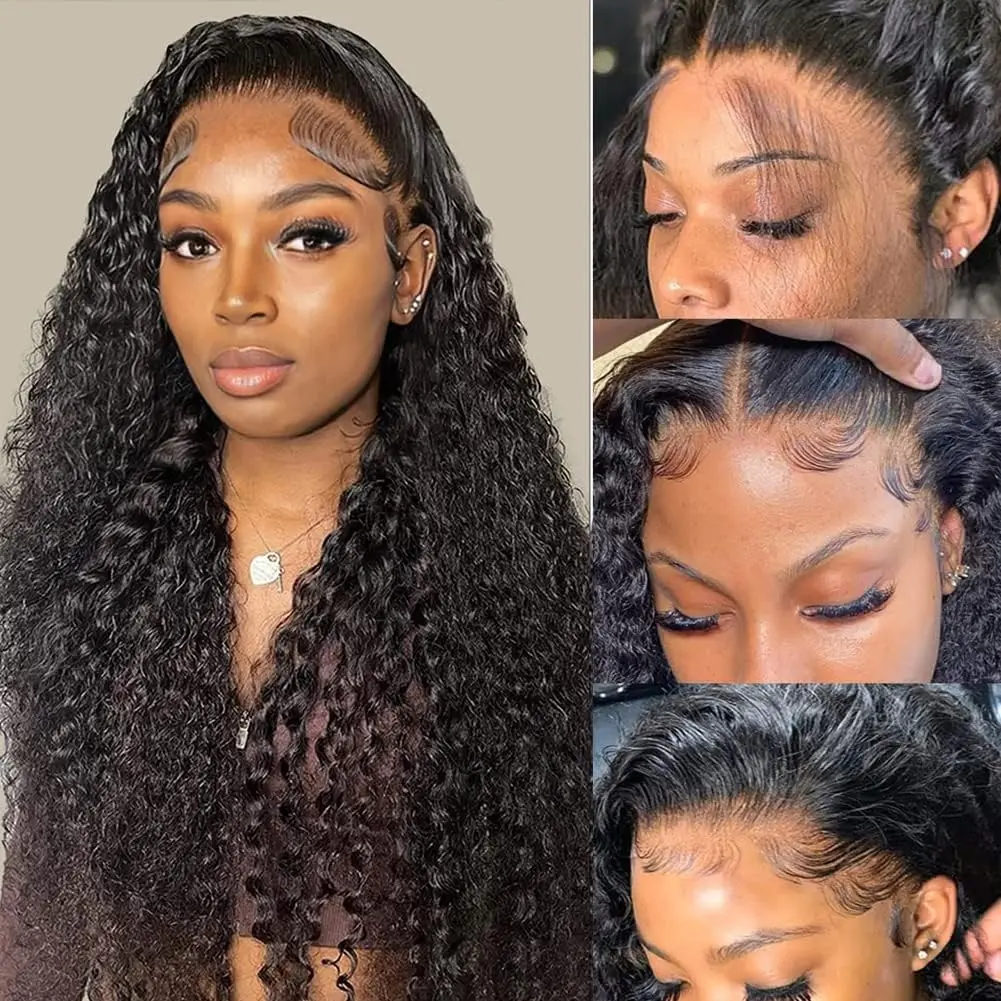 Ulrica Curly Lace Front Wig Human Hair 13x4 Lace Frontal Wigs Remy Hair Pre Plucked 100% Human Hair Wig Lace Front 200% Density