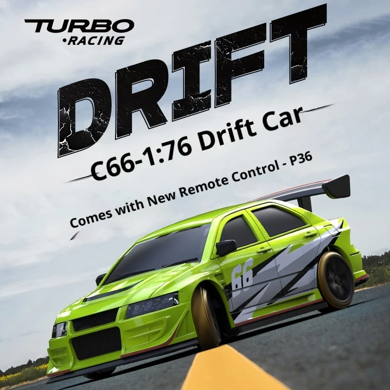 Children's Toy Car Gift TURBO RACING C66 Desktop 1:76 Mini Electric Remote Control Model Car C66 Simulation Drift Car