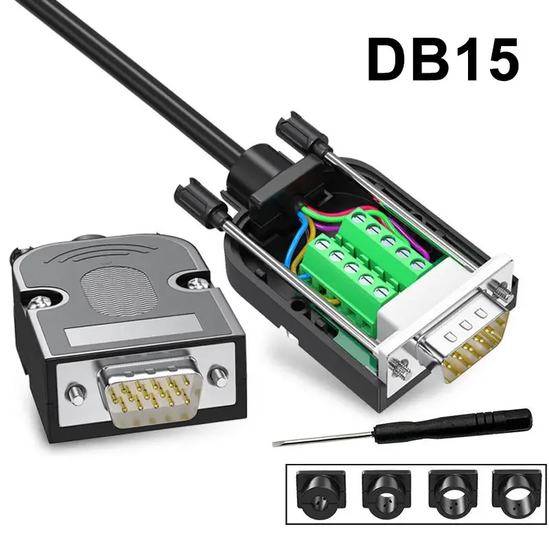 DB15 VGA Solder-free Connector Male Female HDB15-pin Plug Industrial Grade VGA 15 Pin 3+9 Computer Monitor Projector Connector