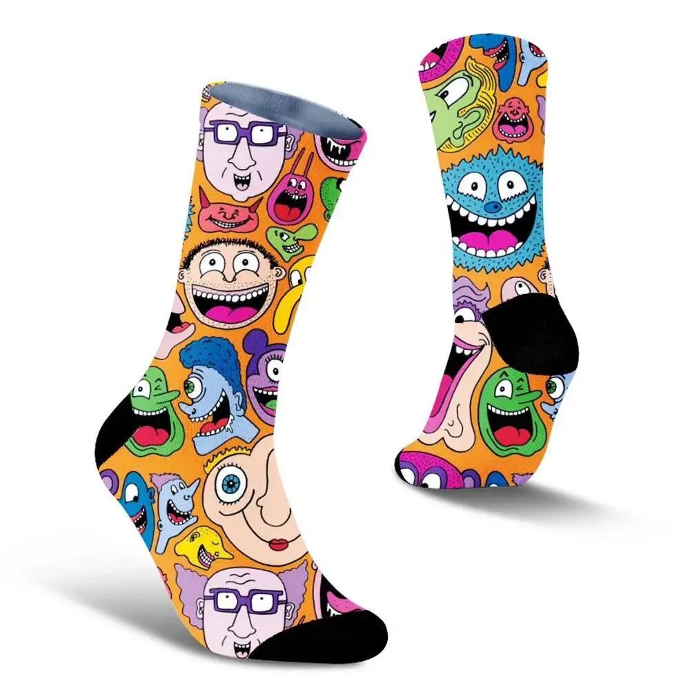 

2024 New Funny Skull Alien Pumpkin Monster Bat Girl Socks Fall Winter Halloween Men Socks