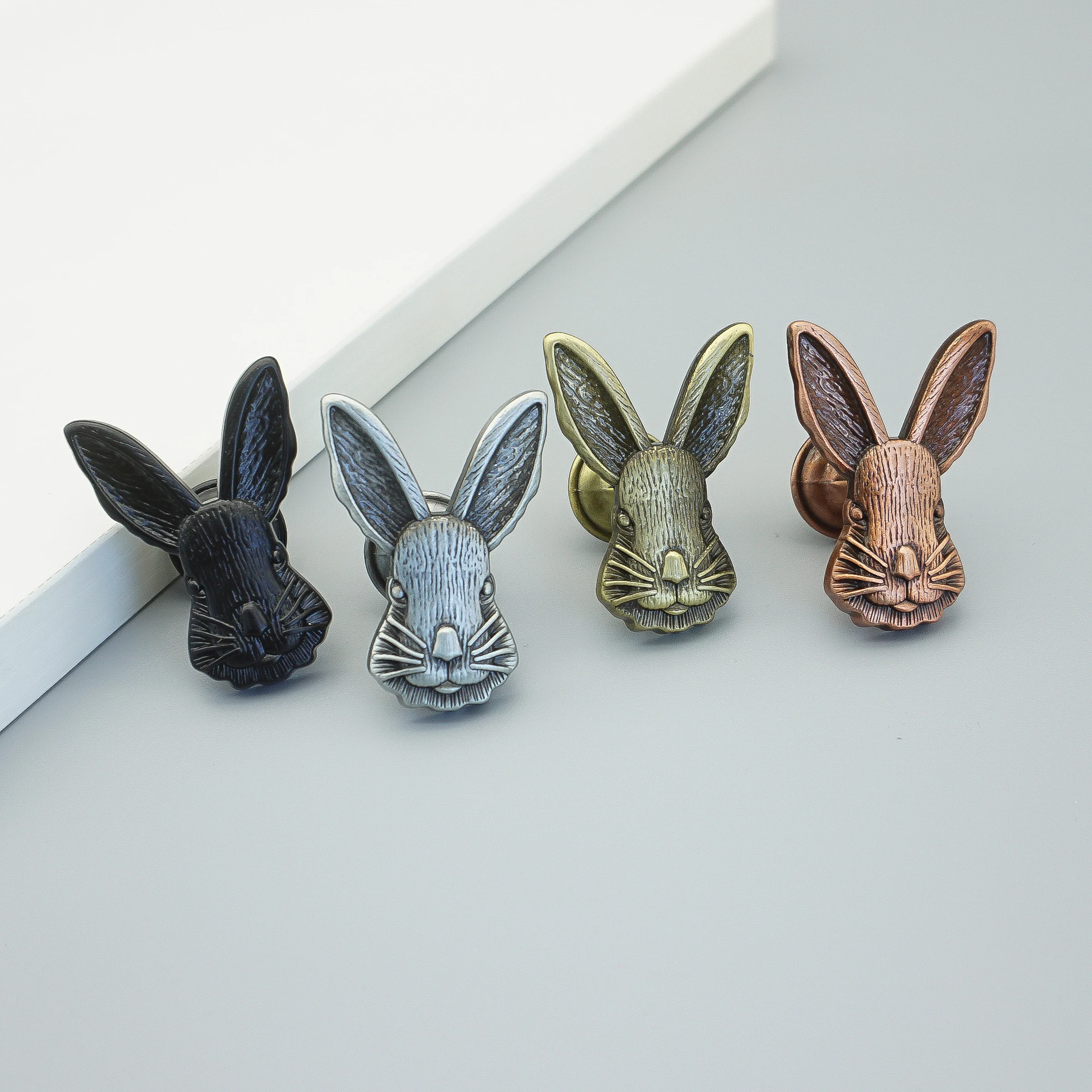 Zinc Alloy Cabinet Knobs Drawer Handles Bronze Silver Rabbit Turtle Shape Furniture Handle Vintage Wardrobe Pulls Door Knobs