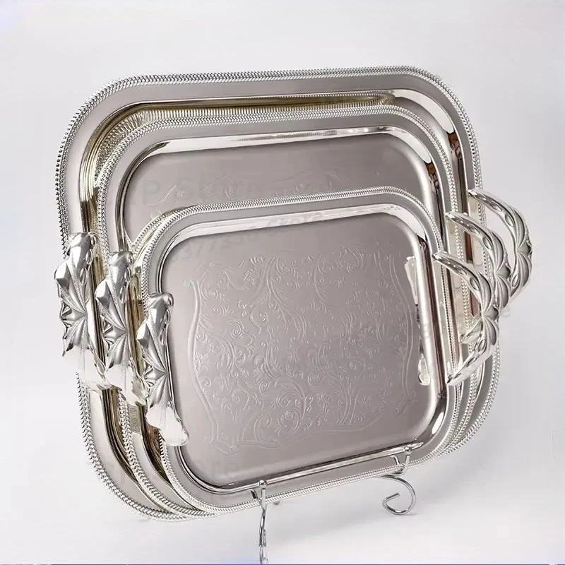 Stainless Steel Square Fruit Plate Creative Simple Design Home Garden Tray High End Serving Dish for Modern Kitchen Decor