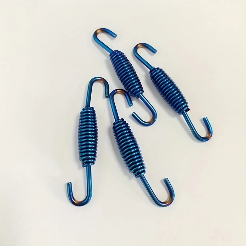 4pcsMotorcycle shock absorber spring - 304Stainless steel blue coil spring with metal hook，Corrosion-resistant, rust-proof, impa