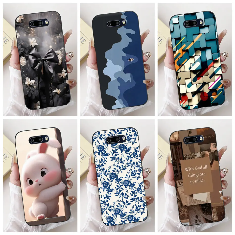 Para LG V50S ThinQ / V50 ThinQ 5G nueva funda de teléfono Floral de dibujos animados lindo para LG V50 V50S ThinQ funda suave de silicona negra