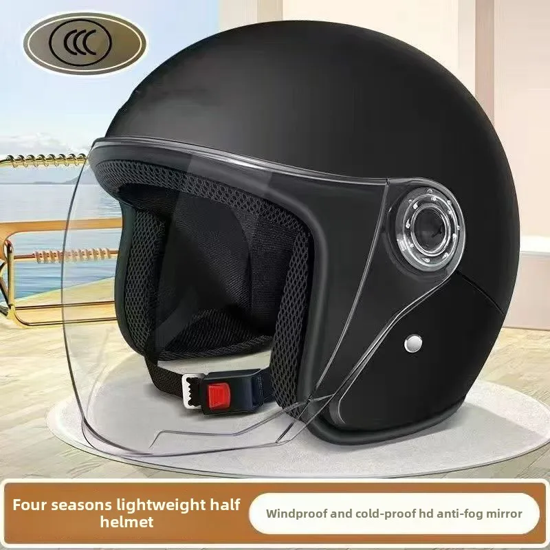 New national standard electric vehicle helmet unisex hard hat winter cold warm cotton four-season universal half helmet