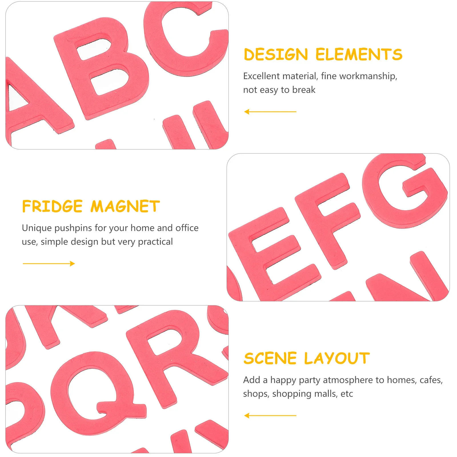 26개 냉장고 자석 영어 대문자 알파벳 학습 냉장고 어린이 교육용 자석 글자 교구