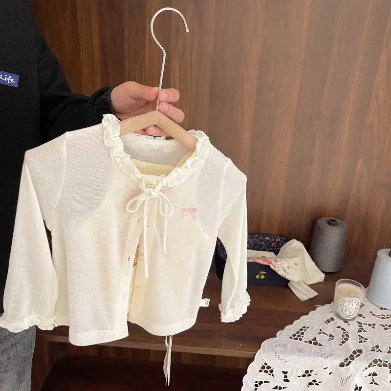 Girls Summer Thin Cardigan Jacket Breathable Outdoor Children Sun Protection Suit Coats Solid Baby Kids Air-conditioned Clothing