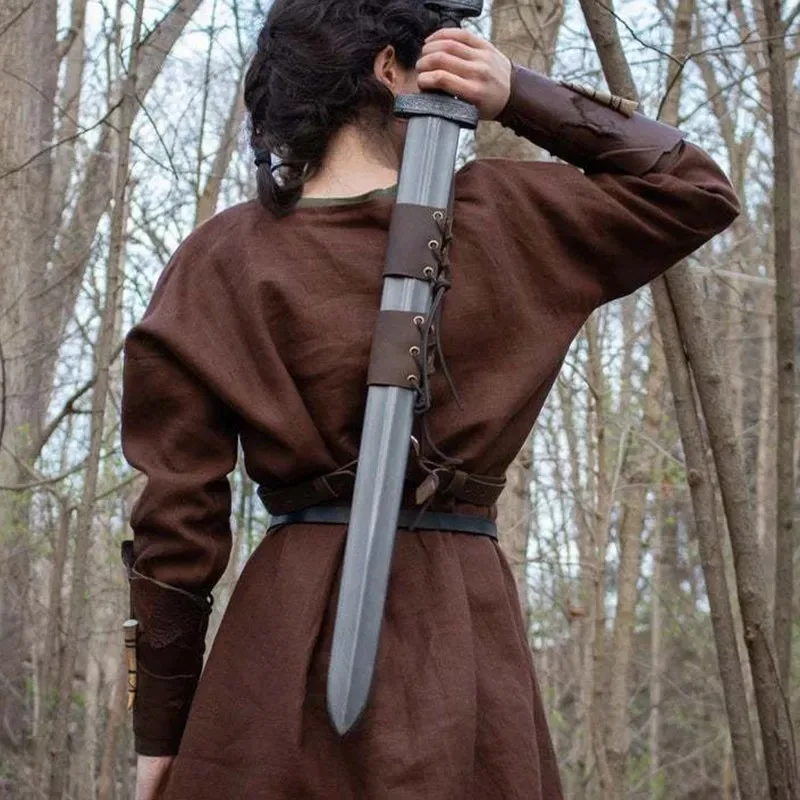 

Средневековый винтажный рыцарь викингов из искусственной кожи, держатель для меча, ножны, вешалка, ремень, воин, рейнджер, карнавальный костюм, реквизит для Хэллоуина