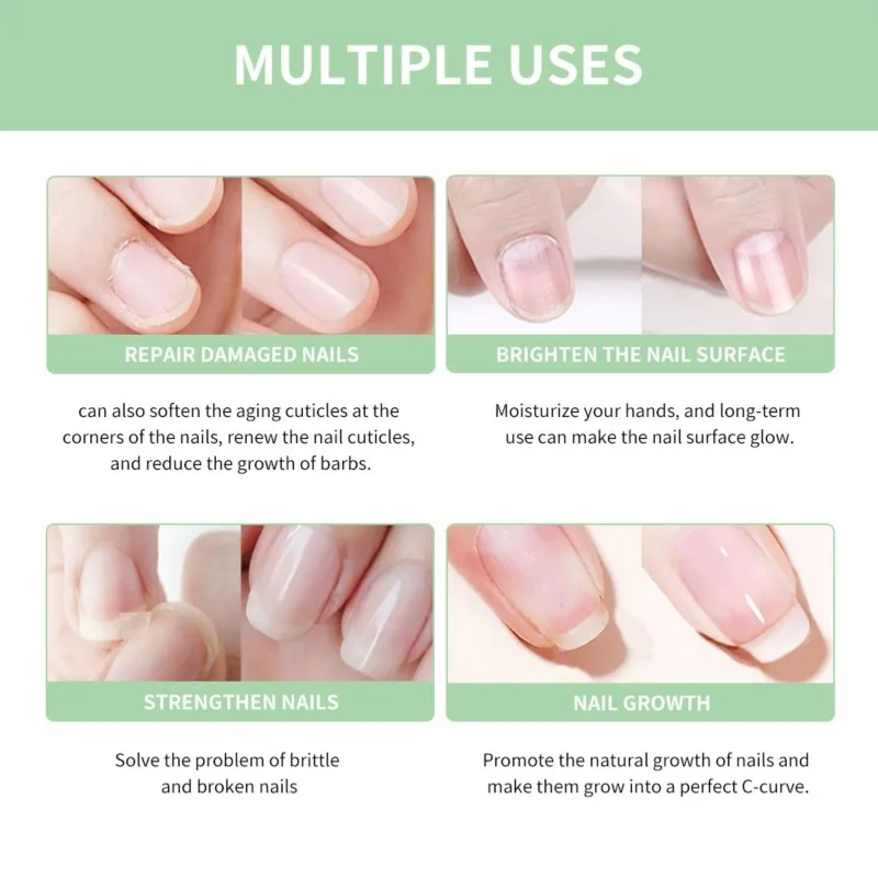 Penna a olio per cuticole per unghie – Rinforzante naturale per unghie e trattamento della crescita, ripara le unghie danneggiate, promuove la crescita e illumina
