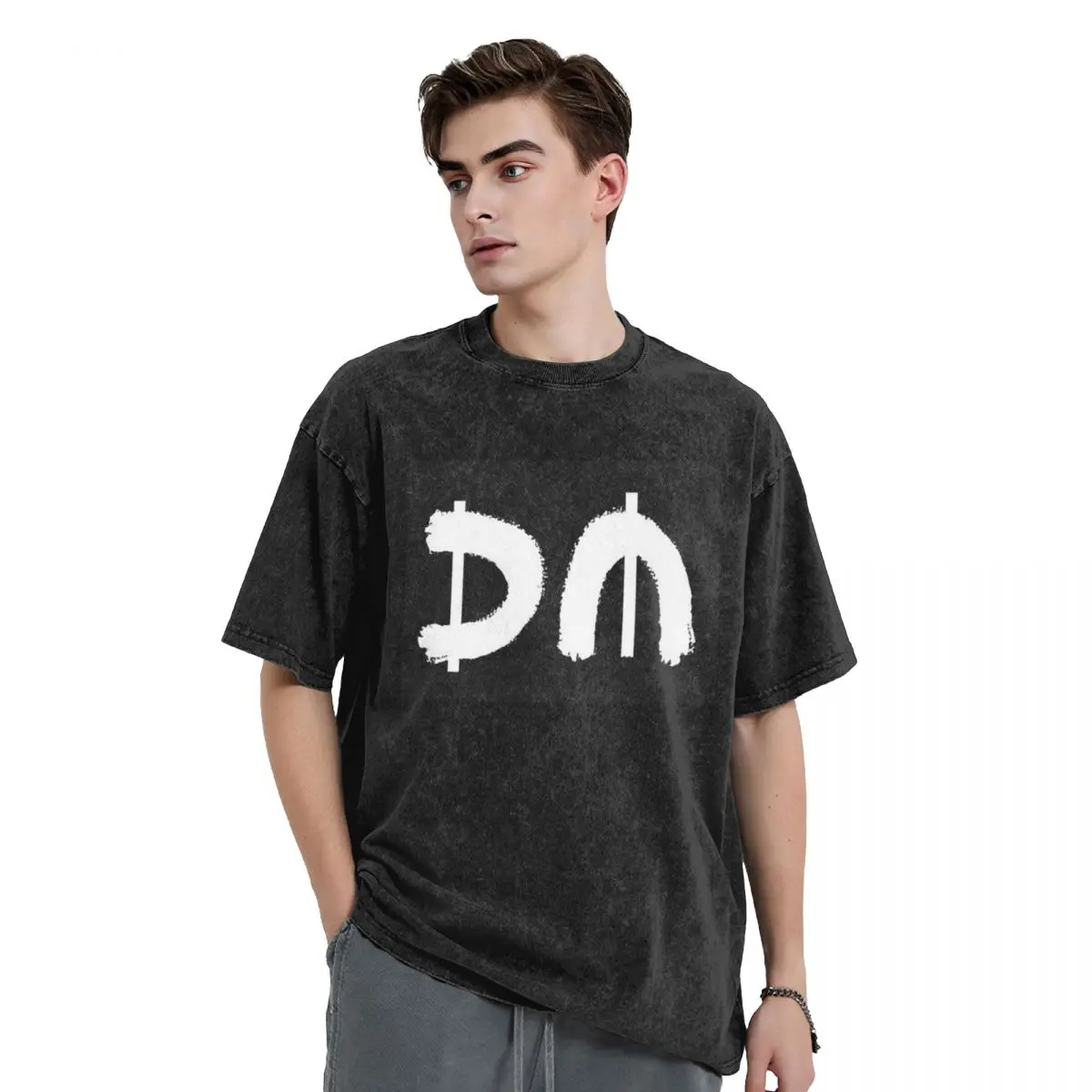 Electronic Rock Depeche Cool Mode  Washed T Shirts Vintage Short Sleeve Hip Hop T-Shirt Streetwear Tops Tees for Men Women