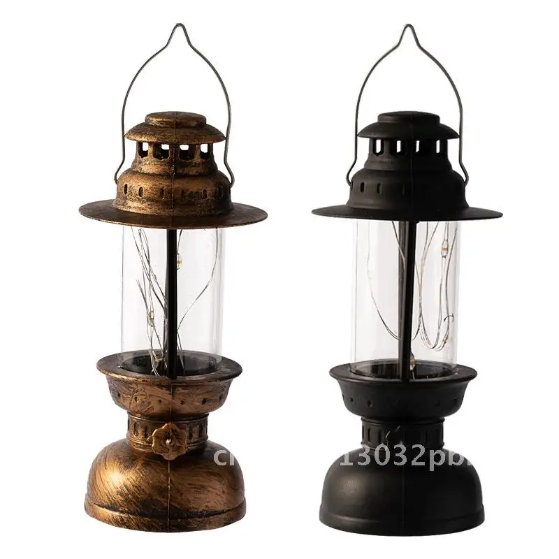 

Christmas Retro Luminous Electronic Candle Shaking Wind Lamp Desktop Ornaments Halloween Oil Lamp Scene Layout Props