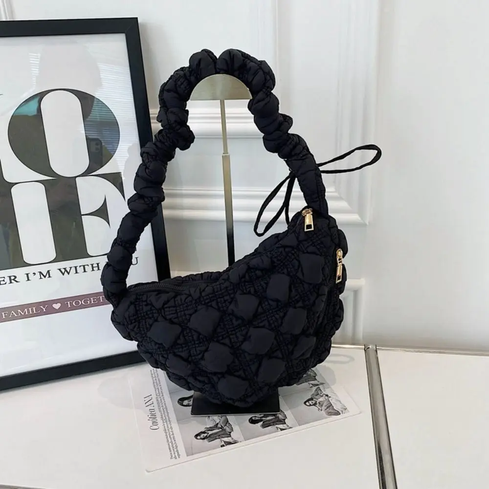 

Space Cotton Korean Shoulder Bag Dumplings Bag Banquet Rhombus Plaid Handbag Plaid Korean Style Bubble Cloud Bag Office Worker