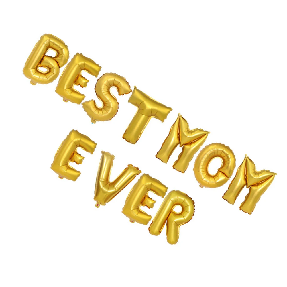 

Aluminum Foil Letter Balloons Decor Set for Mother's Day Party Decoration Bright Color Full Size Easy to Inflate