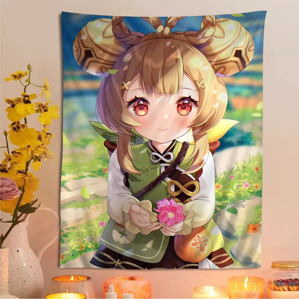 Yaoyao Genshin Impact Wall Tapestry Home Decoration hippie bohemian decoration divination INS Home Decor