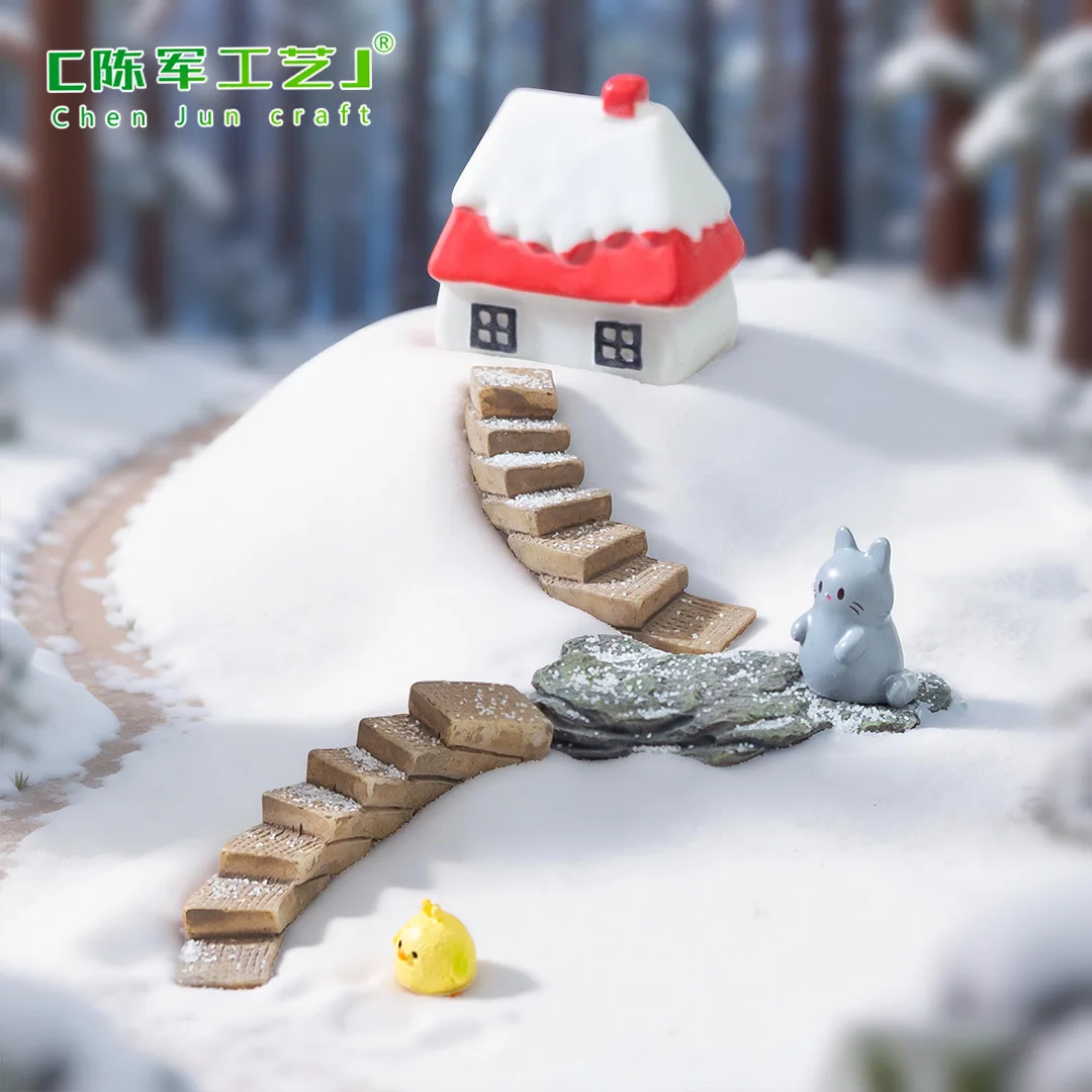 2pcs/lot Simulation Bend Stairs And Straight Stairs Micro Landscap DIY Creative Resin Stairs For Home Decoration