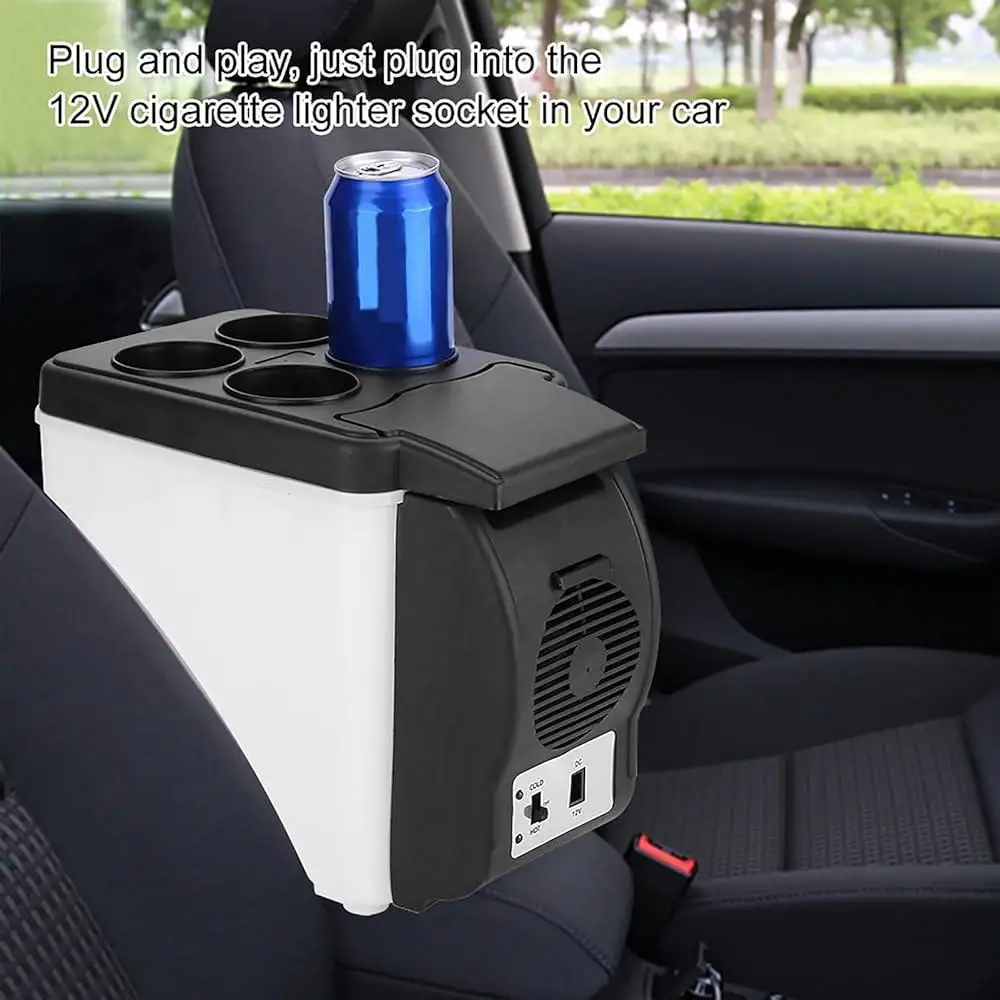 Portable 6L Car Fridge Cooler Warmer Electric Compact Refrigerator Camping Outdoor Travel Easy Plug In Use