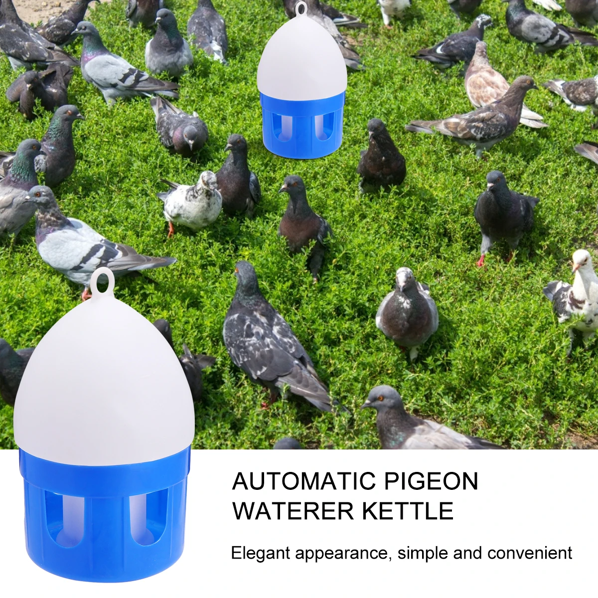 

Bird Feeding Supplies Pigeon Drinker Feeders for Outdoors Water Chicken Pet Blue