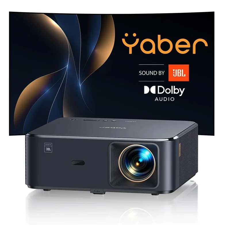 Yaber K2s Home Office Beamer with 10W Speakers 750 ANSI Ultra Bright, WiFi 6 and Bluetooth, 1080P Autofos Projector