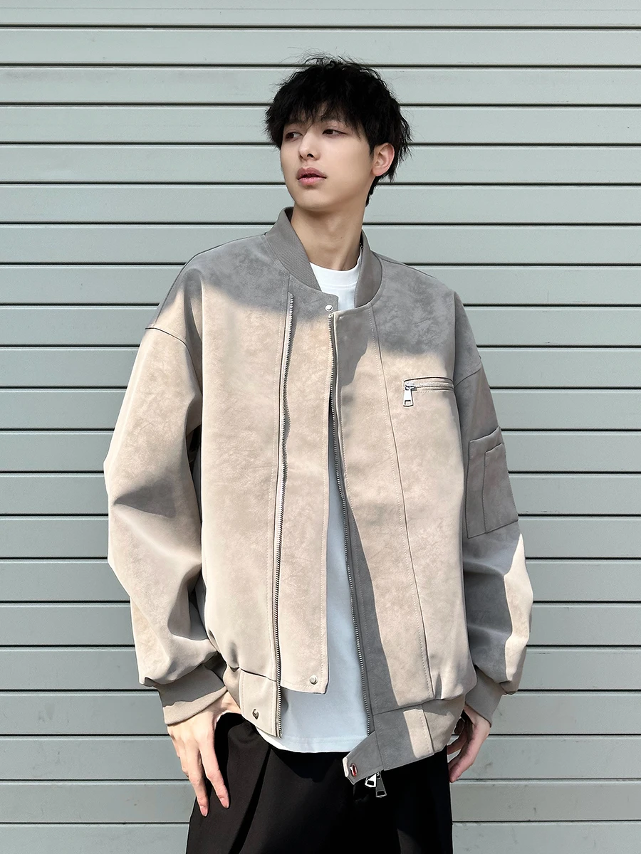 

American Retro Flight Jaet Men's Sle 2025 Autumn New Faion Motorcycle Clothes Baseball Clothes Windproof Long Sve Zi...