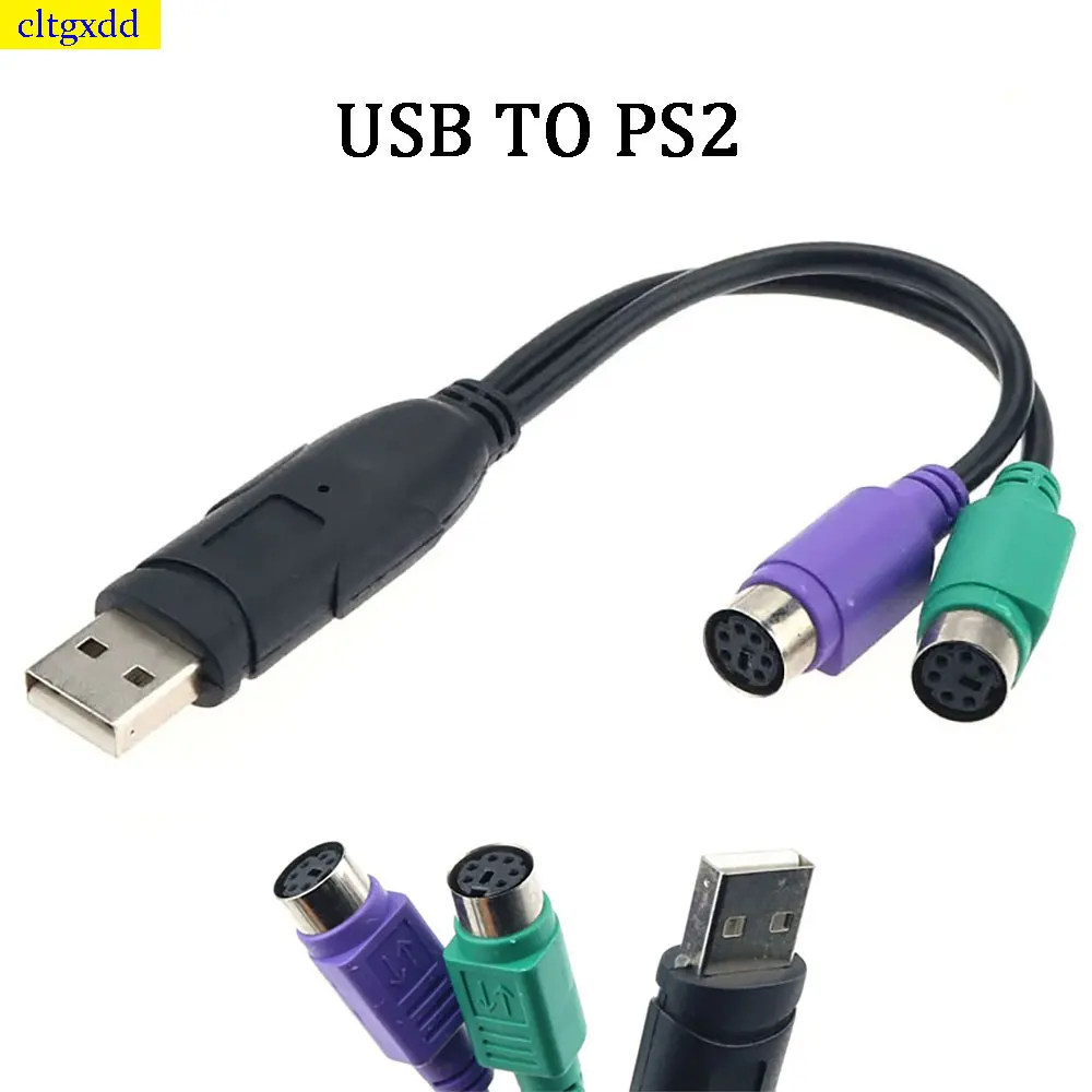 Cltgxdd 1 Piece USB Male to 6-Pin PS2 Female Adapter Cable Converter Keyboard Mouse Interface Computer Power Cord Accessory