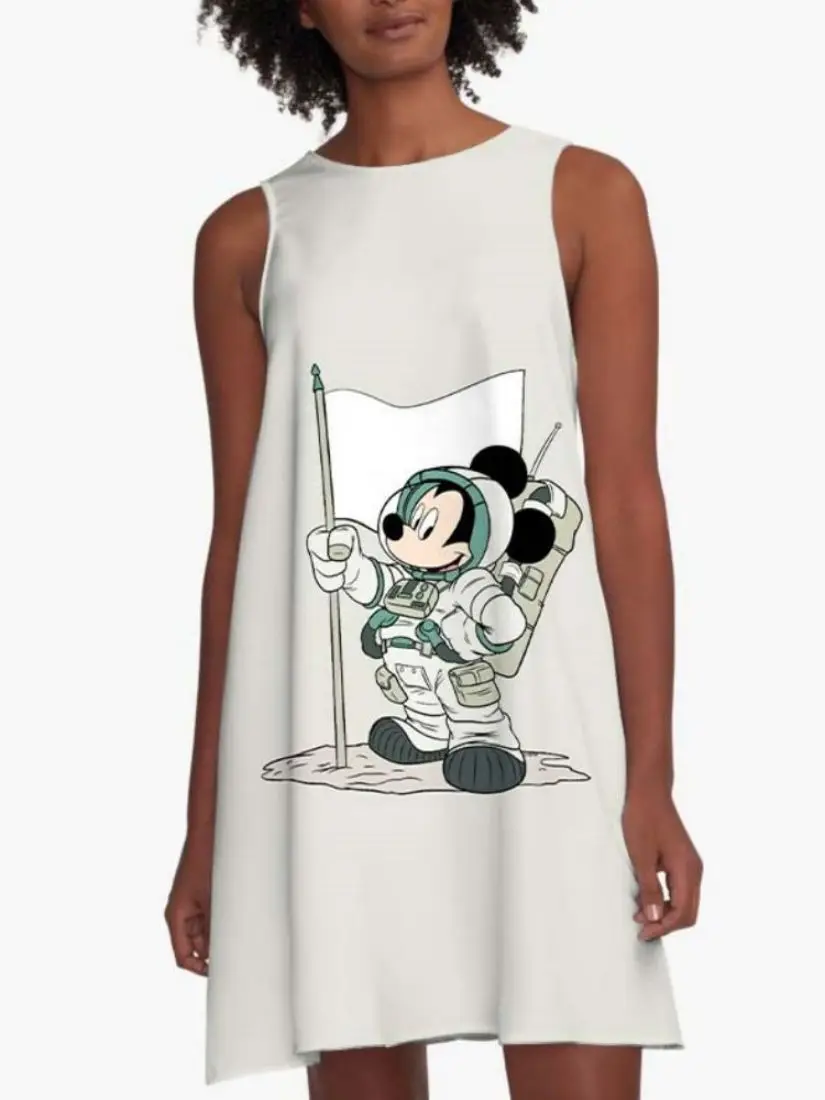 

Minnie Mouse Mini Dress Short Dresses for Women 2023 Mickey Sexy Disney Boho Sleeveless Loose Top Women's Beach Dress Cool Boho