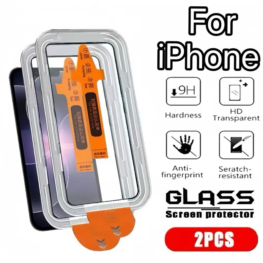 HD Displayschutzfolie für iPhone 17/16/15/14/13/12/11/XS Alle Serien, 9H Härtegrad, Blasen- und Staubfrei, 2er-Pack