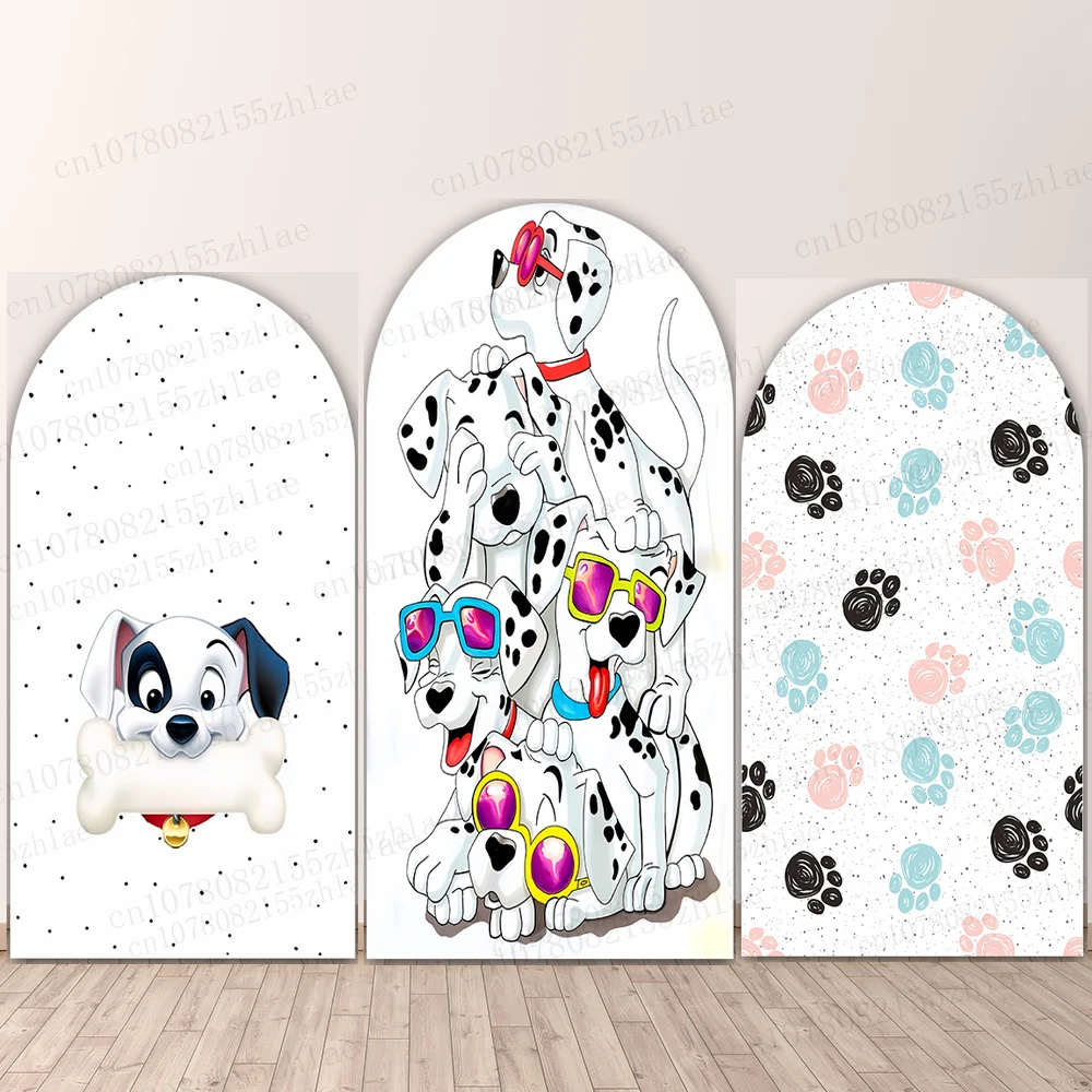 

101 Dalmatians Birthday Party Photo Background Arch Cartoon Photography Backdrop Baby Shower Photography Backdrop