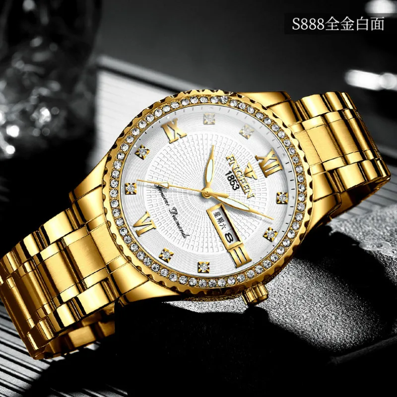 Men Watch Stainless Steel Band Luxury Quartz Wristwatches for Male Creative Design Golden Clock with Sport Male Wrist Watch