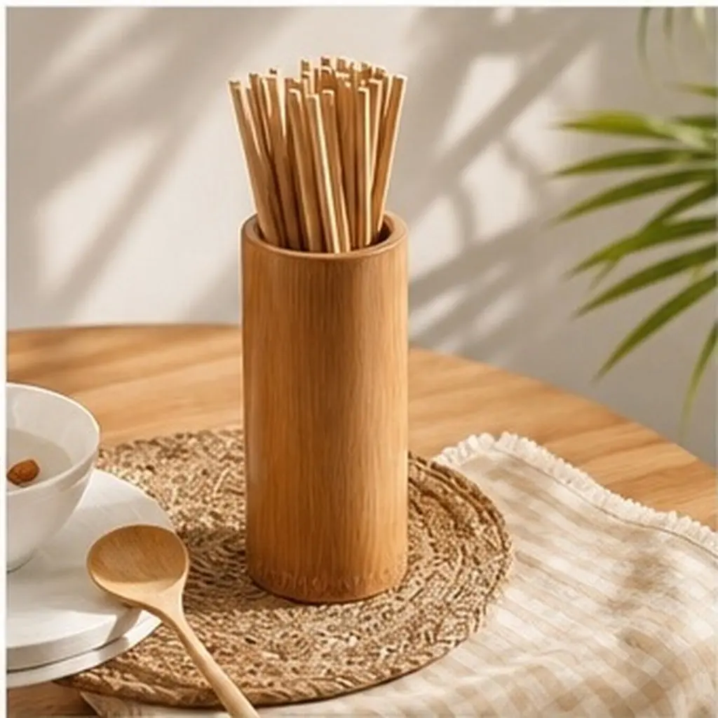 20Cm Fine Bamboo Chopsticks Storage Barrel Clean Dry Multifunctional Kitchen Utensils Container for Spoons Forks Tongs Ladles