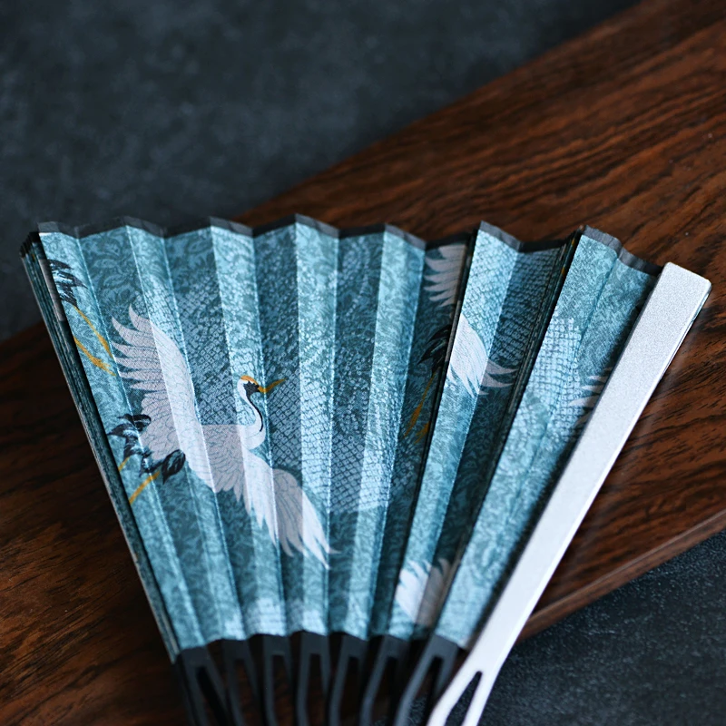 Chinese style universal aluminum alloy folding fan for men and women, travel photography and photography fan (hand fan)