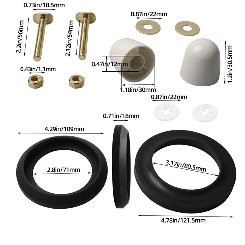 RV Toilet Seal Kit 34120 For Thetford Toilet Aqua Magic Style Plus, Style II, Style Lite, Residence Toilets Replacement-T61C