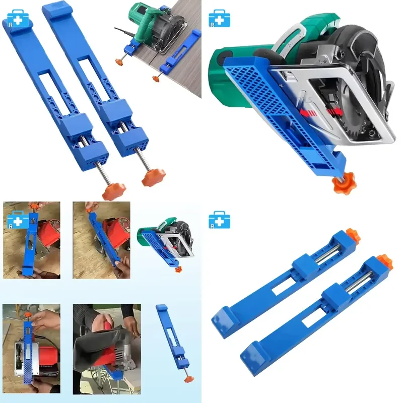 1/2pc Adjustable Cutting Machine Base Guide Circular Saw Milling Positioning Clamps Two-way Reverse Buckle For 5-6in Dust