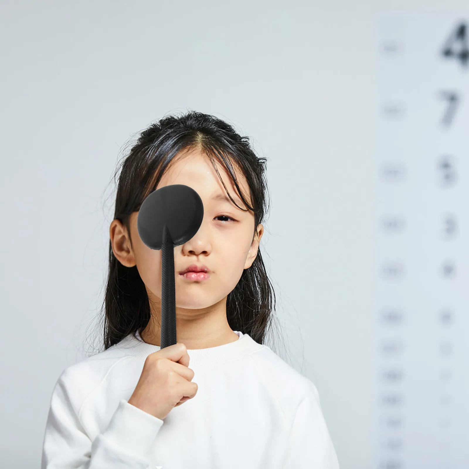 2Pcs Plastic Eye Cover Shading Plate Reusable Handheld Eye Occluder for Sight Test School Hospital Optometry Equipment