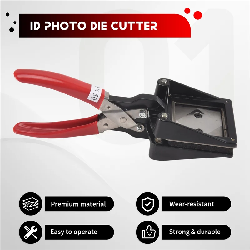 QWE-1 PCS Handheld Passport Photo Cutter 2X2 Inch Black Photo ID Die Cutter Punch Picture Cutter Paper For Office Family