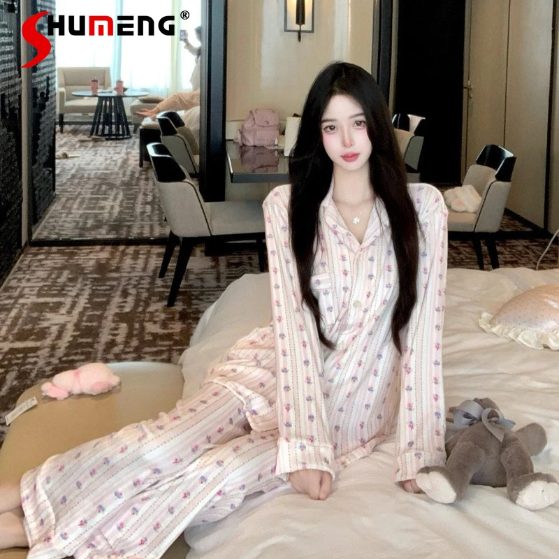 

Изысканный домашний комплект для женщин: роскошные пижамы из вельвета с цветочным узором в японском стиле, осенне-зимняя высококачественная одежда для сна