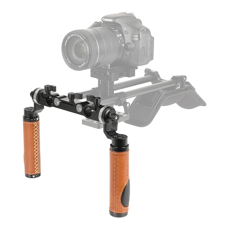 Imagem -03 - Camvate Couro Arri Roseta Lidar com Kit com 15 mm & 19 mm Dupla-porta Haste Braçadeira para Dslr Câmera Ombro Montagem Rig