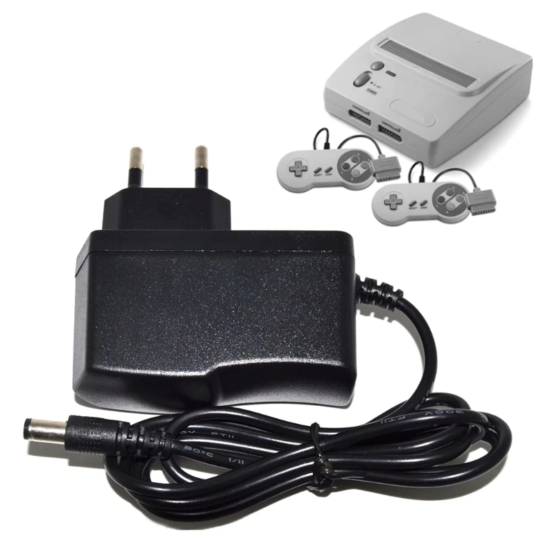 Adaptador tomada ue, fonte alimentação para snes, carregador vermelho e branco, transformador máquina, adaptador