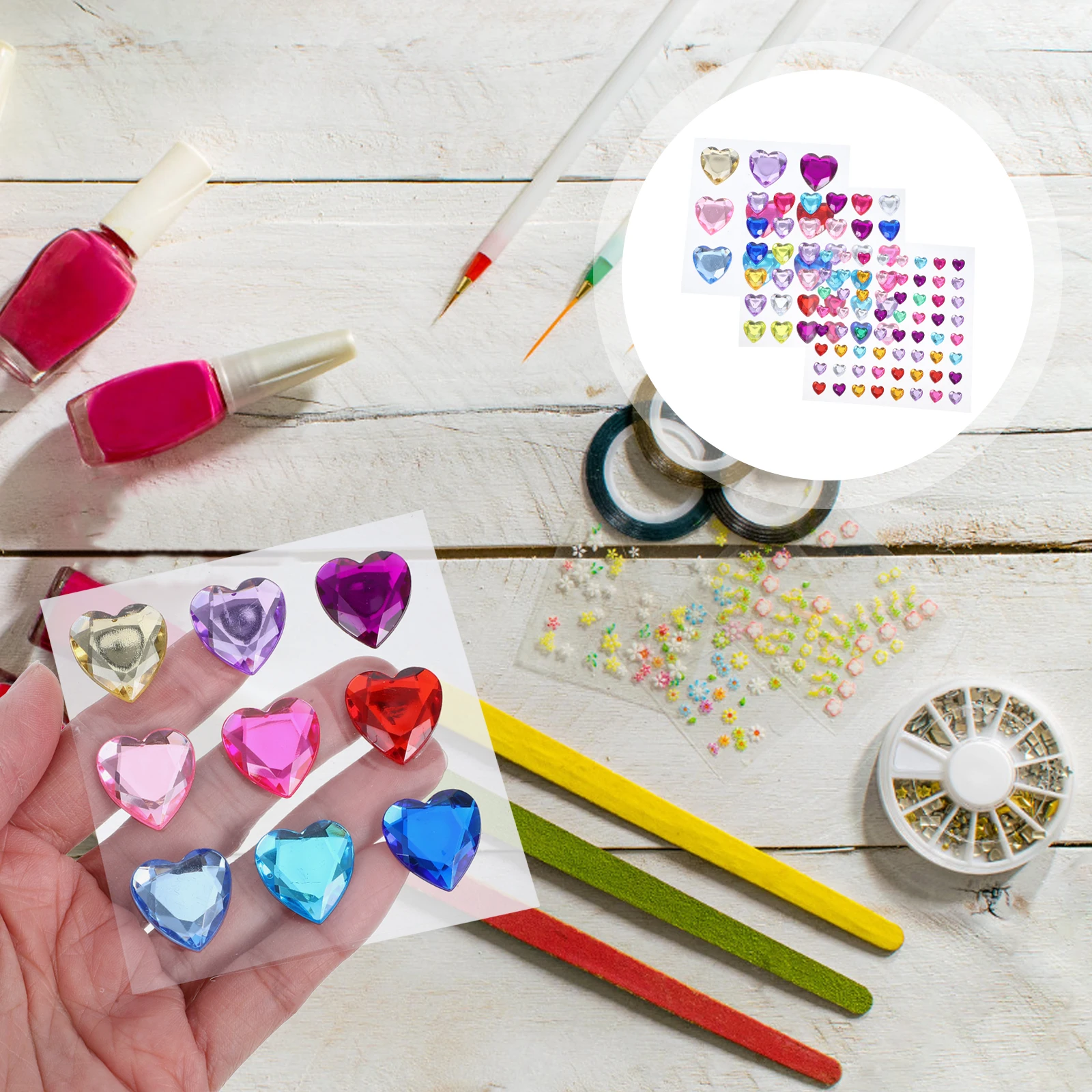 

12Pcs Heart Gems Stickers Cute Rhinestone Adhesive Decals for Personalizing Cups Notebooks Laptops Waterproof Bling Craft