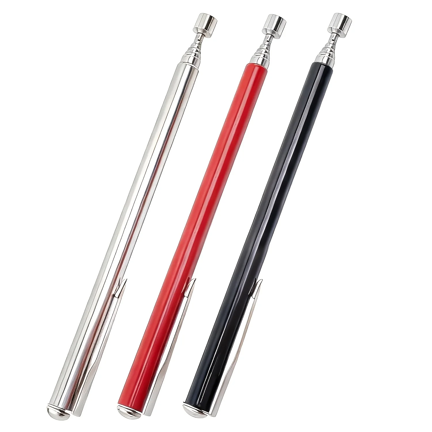 1Pc Random Color Telescopic Magnetic Pick Up Tool 60.96cm With Pocket Clip & Stylus Pen Heavy Duty Magnet Grabber For Mechanics