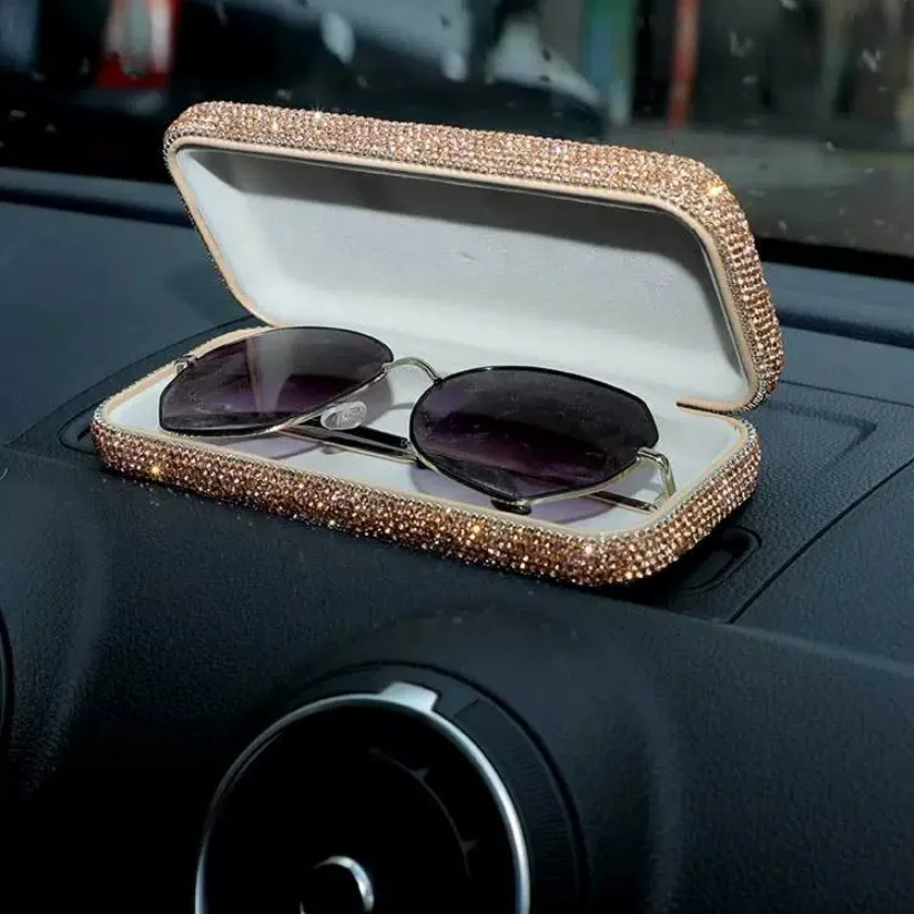 Shiny Glasses Storage Box for Women Rhinestones Eyewear Cases Sunglasses Cover Spectacle Case Myopia Eyeglass Protective Cases