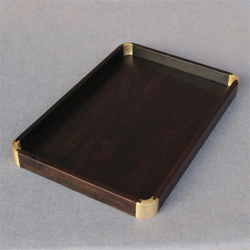 

Hotel daily use Mahogany trays Tray Wooden pallets Wooden Snack plate Solid wood inlaid copper tea tray Fruit trays
