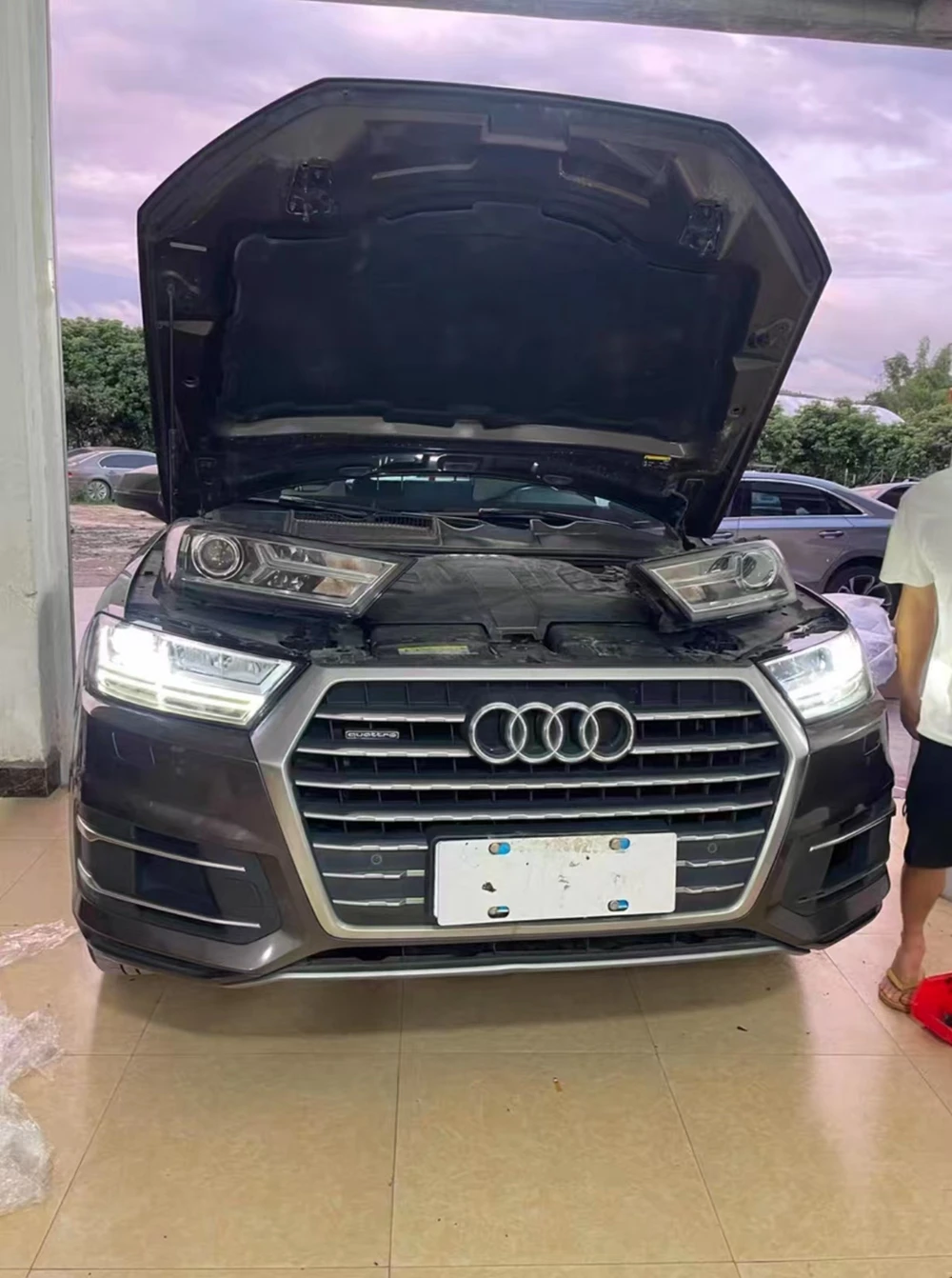 

2 шт. светодиодные фары для Audi Q7 2016-2019, фары Plug and Play со светодиодной подсветкой DRL, поворотная анимация, обновление фары в сборе