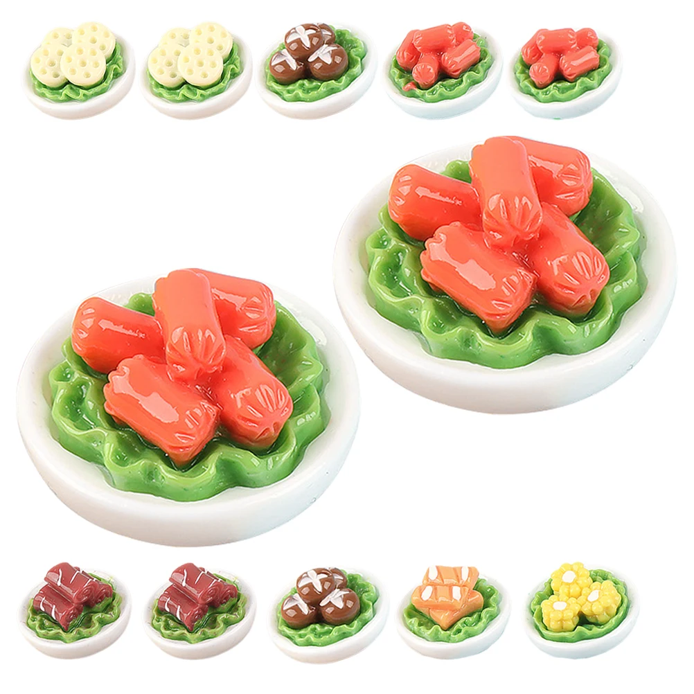 12개 세트 모형 음식 장난감 가짜 미니 과일 및 채소 모형 장식품