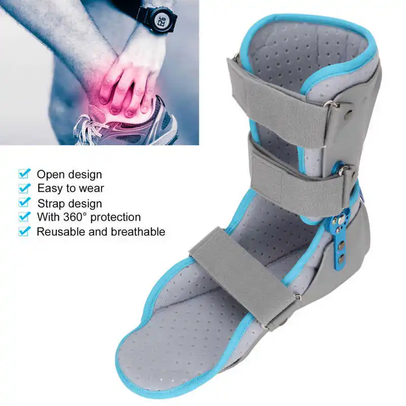 Foot Fracture Support Brace Ankle Fracture Sprain Protector Foot Drop Prevention Left/Right Ankle Protector Ankle Fixation Brace