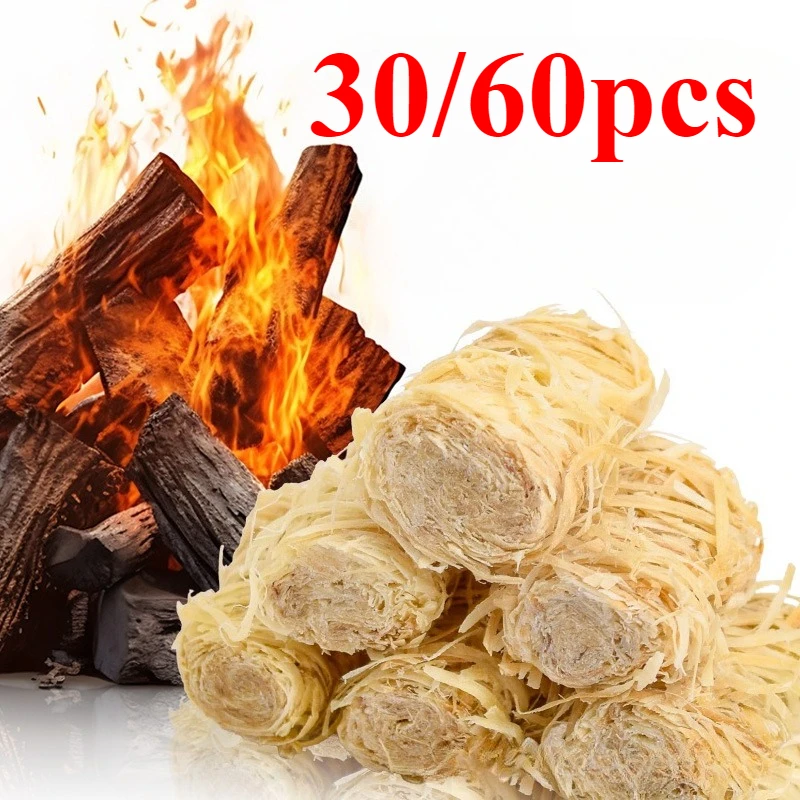 30/60 قطعة في الهواء الطلق سلك الخشب مشعل نار ، مدفأة ، نار المخيم ، الشواء ، كاتب الموقد ، كاتب الفحم للشواء #1