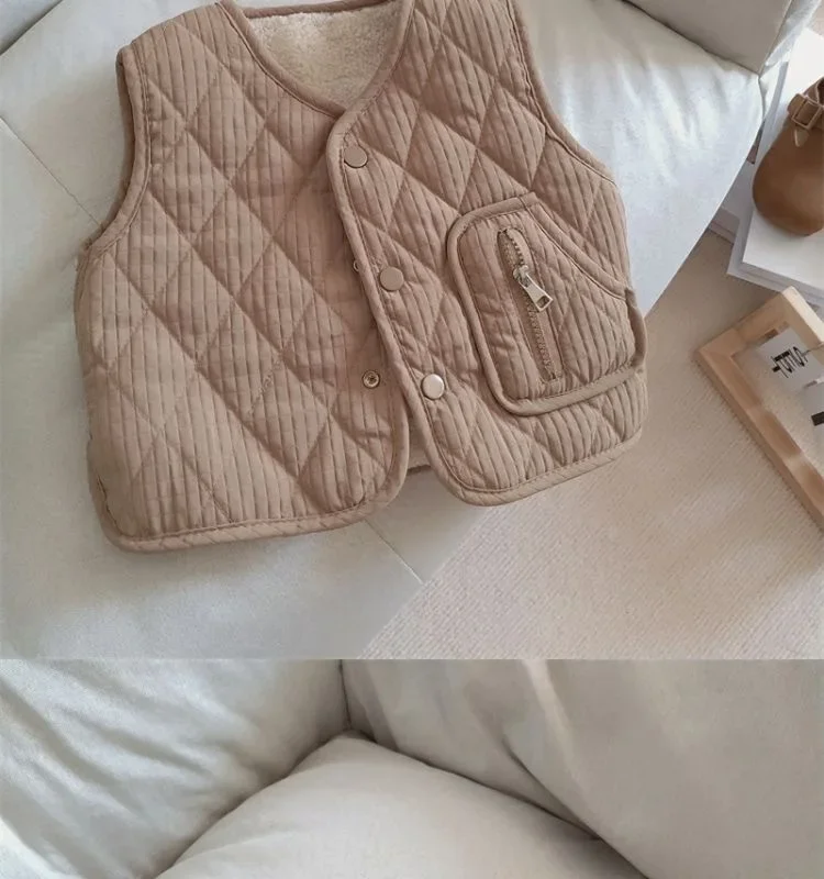 Neue Kinder-Herbst-Winter-Fleece-Weste, Wendeweste für Mädchen und Jungen, Leichte Ärmellose Kinderweste zum Schichten, Trendige Schul- und Freizeitweste – Detail 26