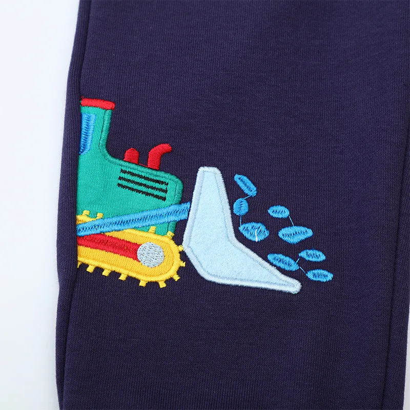Jumping Meters New Arrival Boys Girls Sweatpants Cars Embroidery Autumn Spring Baby Trousers Drawstring Children\'s Full Pants